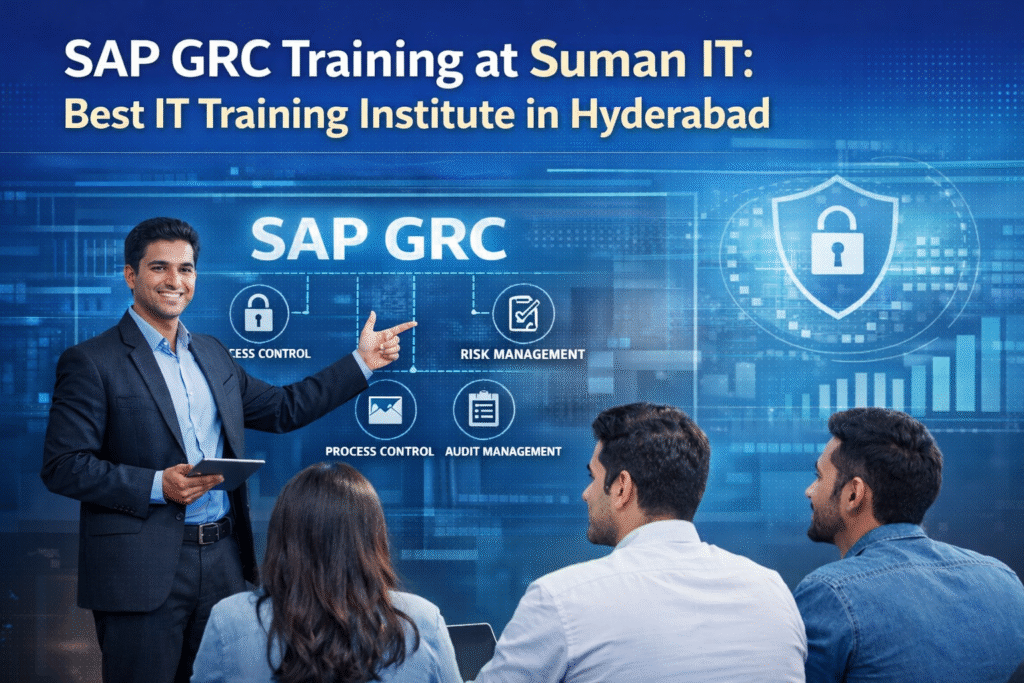 Best SAP GRC training institute in Hyderabad classroom session at Suman IT